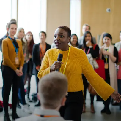 Group of people with speaker